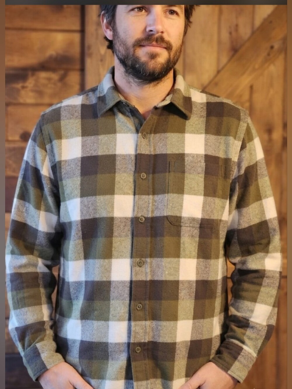 Men's Plaid Military Field Jacket